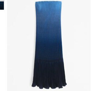 Abercrombie The A&F Giselle Pleat Release Midi Dress French Blue XXSP